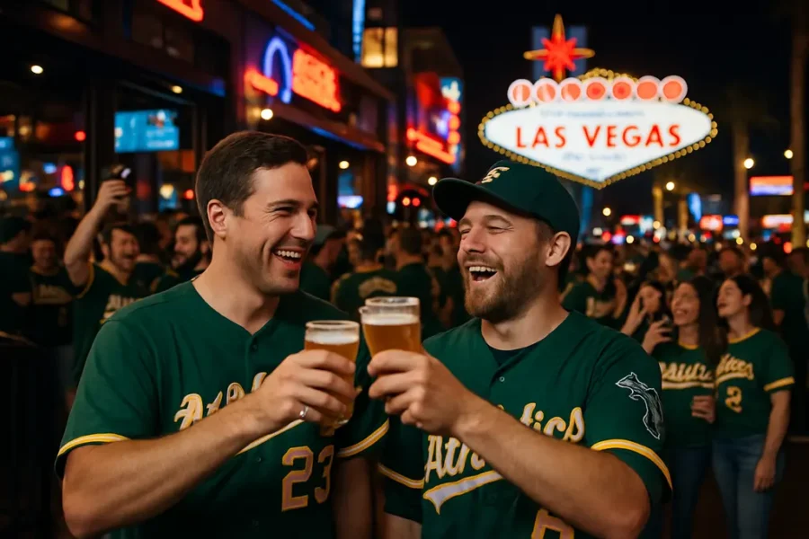 Las Vegas Series baseball game at a sunny minor league ballpark