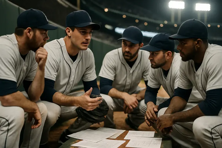 Starting pitchers stretching near the bullpen before a major league game