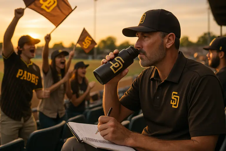 Baseball front office staff studying payroll and prospect charts