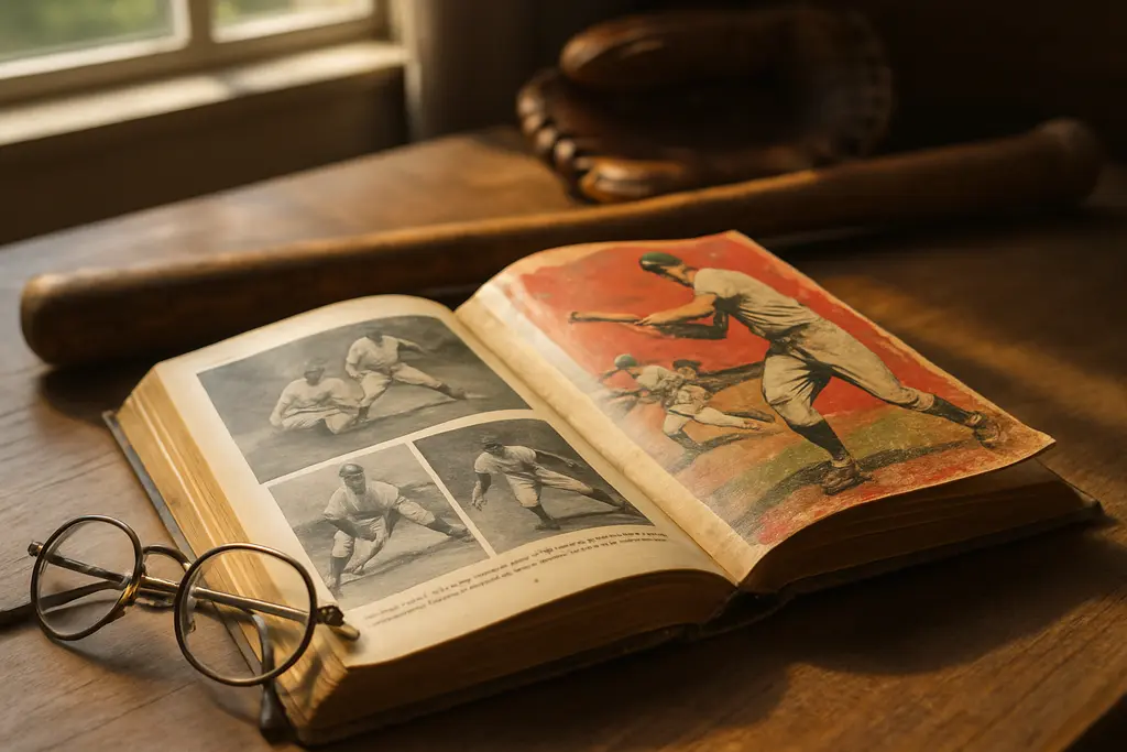 Classic Baseball Books beside scorecards and a September call-up stat sheet