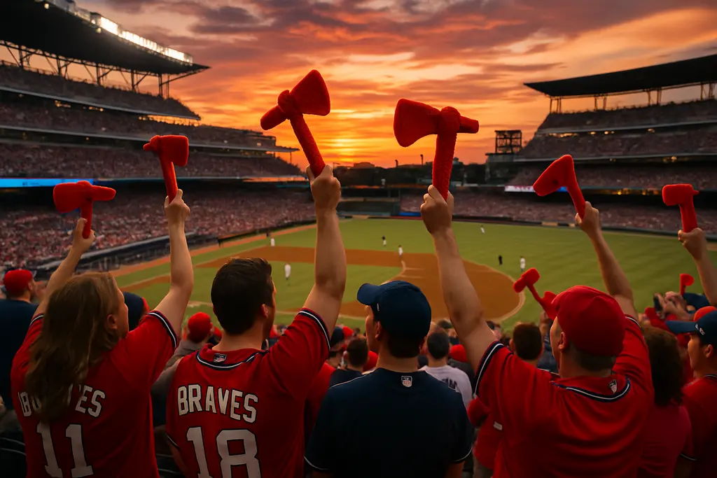 NL East Race scene with Braves and Phillies players on a late-season baseball field