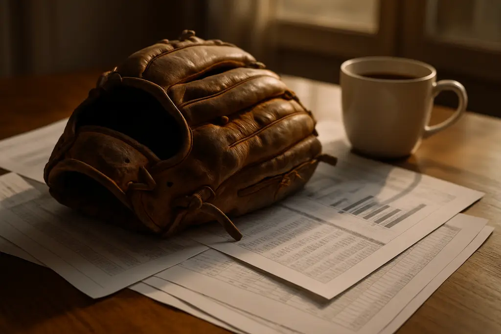 Salary Cap Opposition debate shown through players and owners at a baseball bargaining table