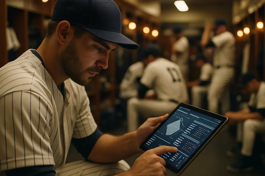 Coach reviews 154-game schedule notes with prospects during a spring workout
