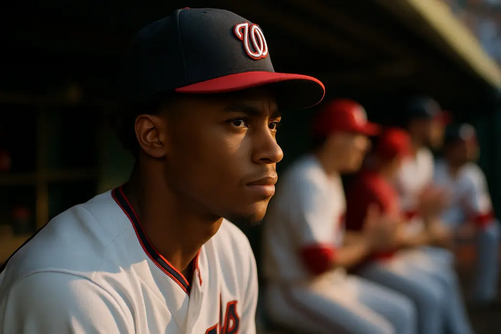 CJ Abrams biography scene with a Nationals infielder ready near second base