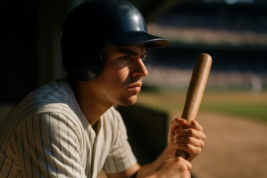 Analyst reviewing roster construction notes beside a baseball field