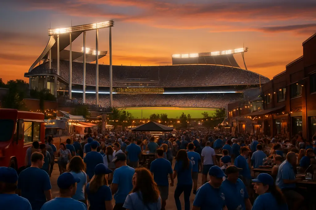 Royals Ballpark District concept near downtown Kansas City streets and public gathering space