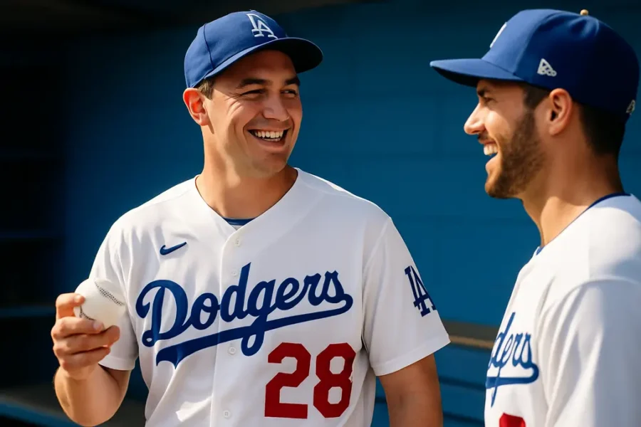 Tarik Skubal Dodgers analysis with a left-handed pitcher preparing on a major league mound